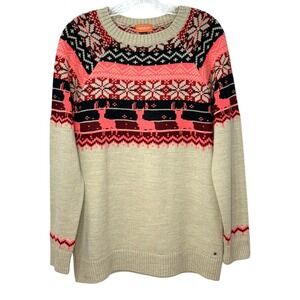 Legendary Whitetails Womens Wool Blnd Nordic Holiday Sweater Large Fair Isle Ski